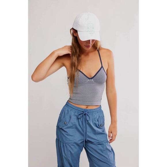 FREE PEOPLE Tops - NEW FREE PEOPLE perfectly pleated plunge top in midnight navy